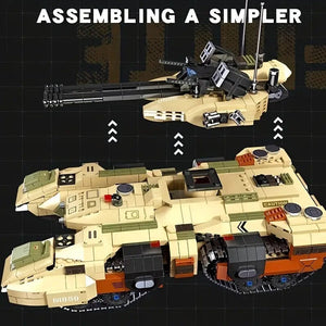 1270±pcs M850 Tank Toys Building Blocks, Rubber Tire Treads Tanks Building Blocks Model For Adults, Gift