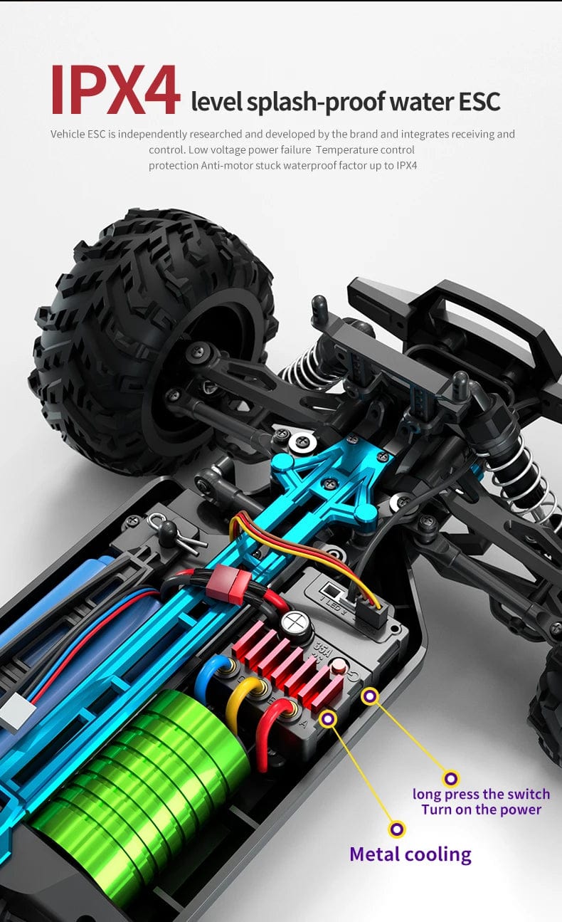 Drive Stadium Truck: All-Terrain 4x4 with 40mph+ Speed, Brushless Motor, and LED Headlights