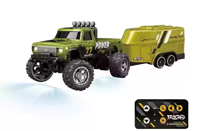 Premium 1:64 Mini RC Truck with Trailer and Advanced Features