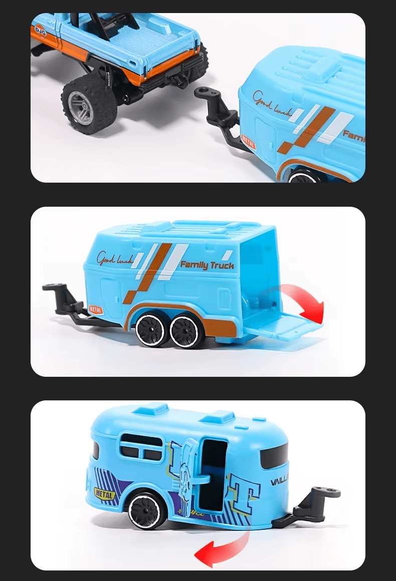 Premium 1:64 Mini RC Truck with Trailer and Advanced Features