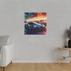 Car Paintings Matte Canvas Stretched 0.75 Back Hanging Included Radial Pine