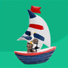 1pc Mediterranean Style Iron Sheet Boat Creative Home Decoration Ornaments Colorful Boat Mini Sailboat Gift