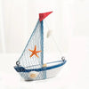 1pc Wooden Canvas Small Boat Model Ornament Photo Props Cake Decoration Sailboat