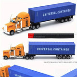 27cm American Alloy Container Truck QX1805, With A Domineering Appearance And Sound And Light Vehicle Model Transport Model