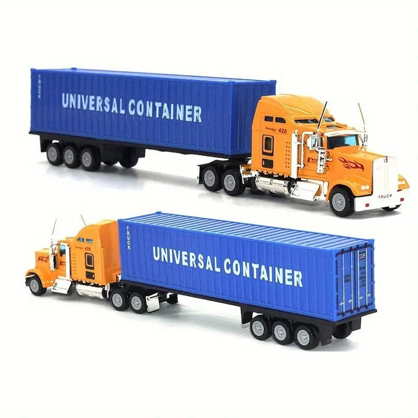 27cm American Alloy Container Truck QX1805, With A Domineering Appearance And Sound And Light Vehicle Model Transport Model