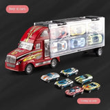 6pcs Big Transport Car Container Carrier Big Truck Vehicles Toys With Mini Diecast Cars Model Toys For Christmas Birthday Gifts
