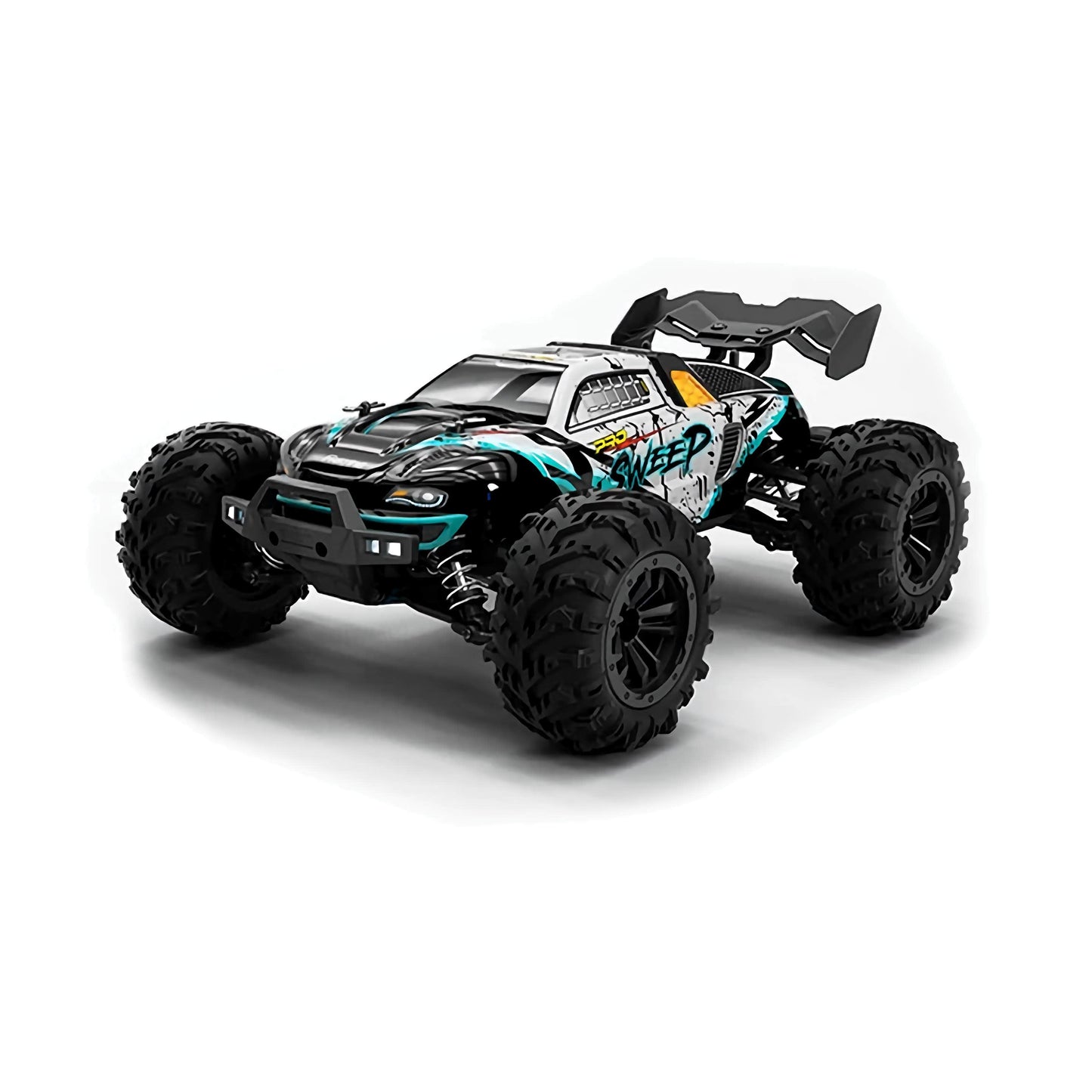 Sweep Stadium Truck: 1/16 All-Terrain 4x4 with 40MPH+ (70 KM/H) High Speed, LED Headlights, and Brushless Motor