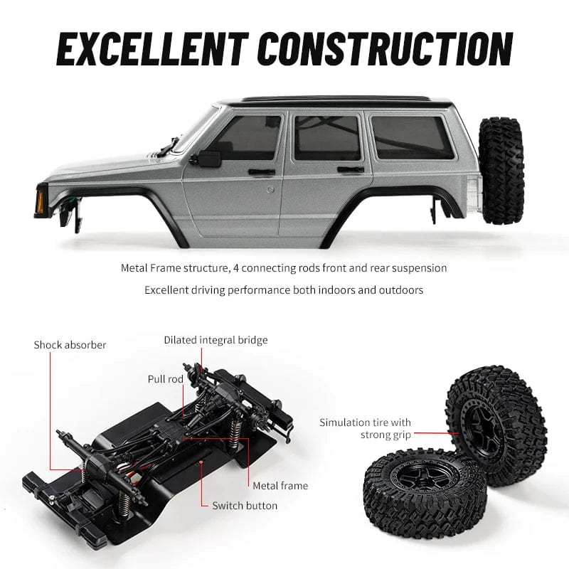 1:18 Full Scale 2.4G 4WD Motor Pickup Crawler, Built for Adventure