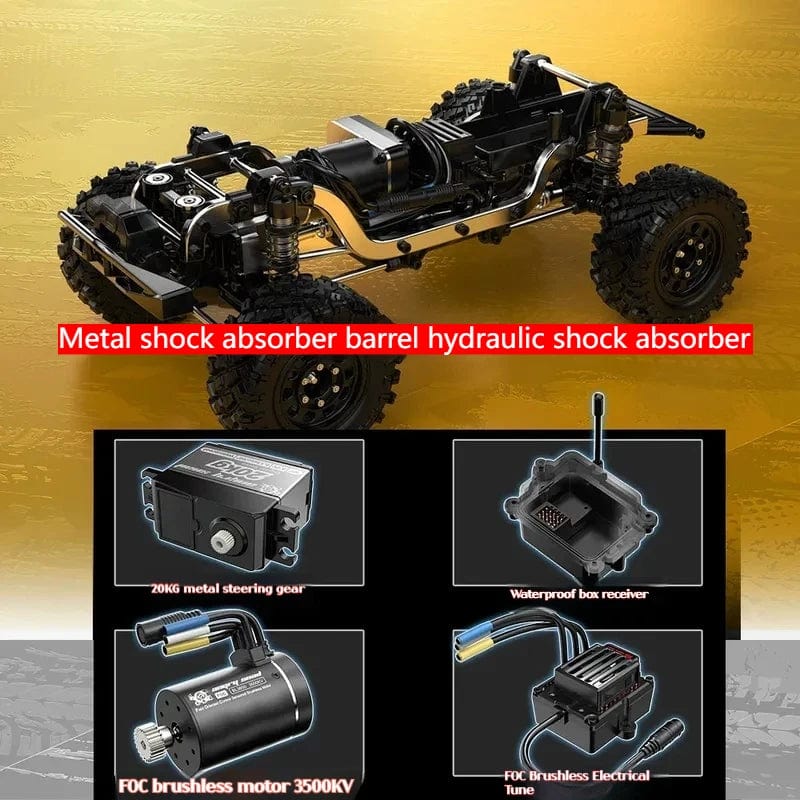 H12y 1:12 Scale Brushless RC Crawler – High-Torque Off-Road Vehicle with 4WD, Aluminum Body, and 45-Minute Runtime