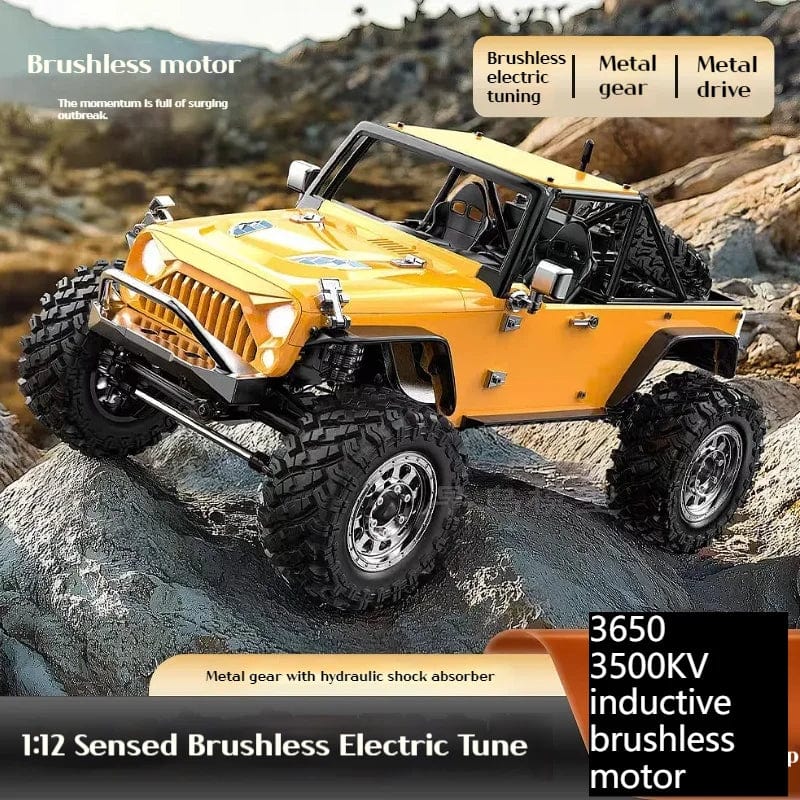 H12y 1:12 Scale Brushless RC Crawler – High-Torque Off-Road Vehicle with 4WD, Aluminum Body, and 45-Minute Runtime