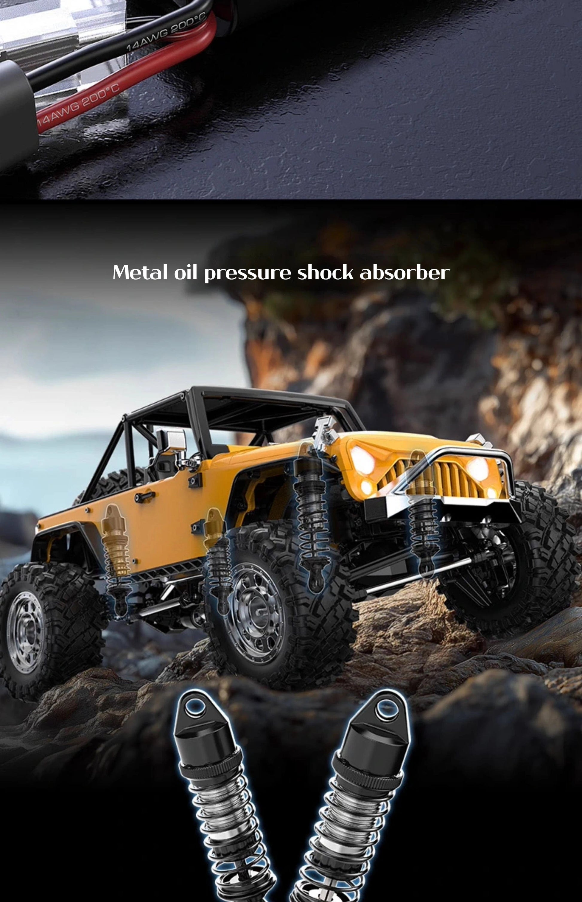 H12y 1:12 Scale Brushless RC Crawler – High-Torque Off-Road Vehicle with 4WD, Aluminum Body, and 45-Minute Runtime