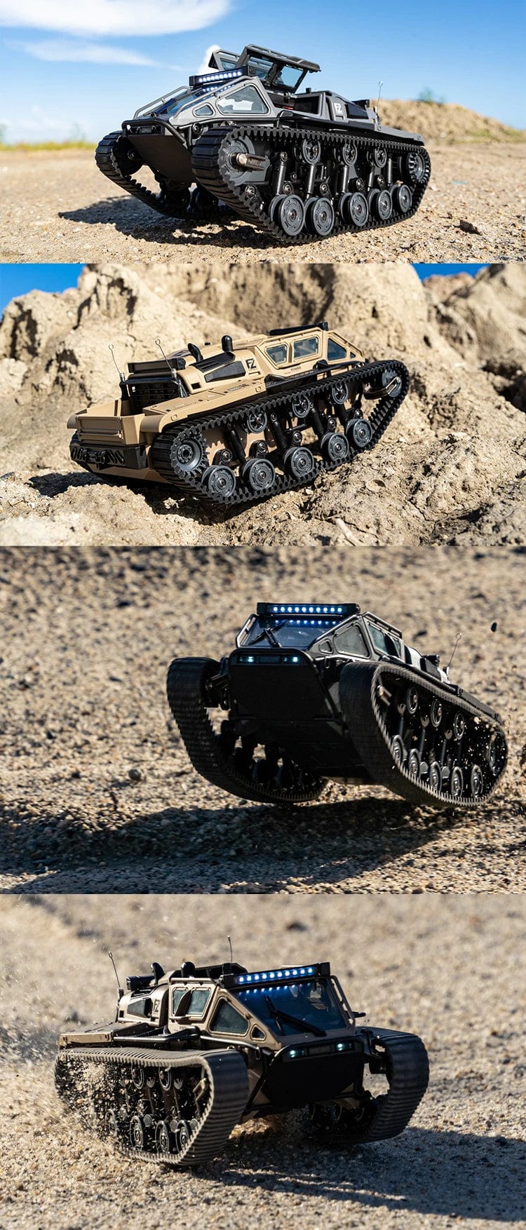 LED Light Full Scale Tracked Tank, Off-Road Vehicle