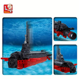 Create Your Own Nuclear Submarine Model with This Fun DIY Building Blocks Kit - Perfect Christmas Gift for Girls and Boys!