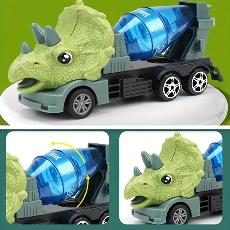 Dinosaur Construction Trucks Car Toy For Boys Tyrannosaurus Rex + Triceratops Inertia Car (Random Color)