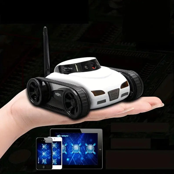 Four-way Real-time Transmission Mobile Phone Remote Control Tank Car, Wireless Control Camera Spy Car Toy