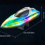 Remote Control Boat High-speed LED Light Boat Water Small Electric
