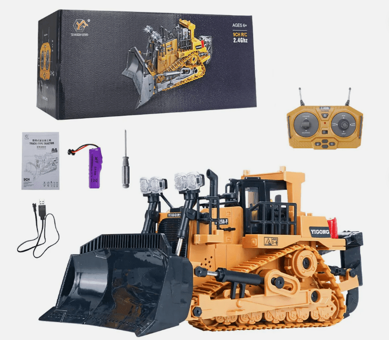 Remote Control Bulldozer 9 Channels 2.4Ghz RC Construction Vehicle