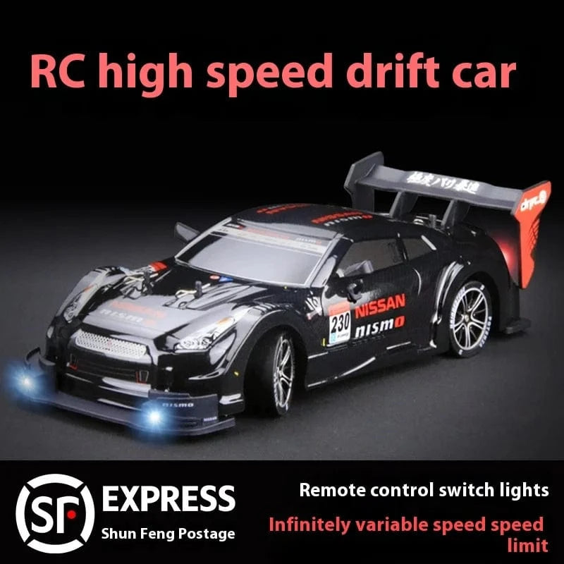 1/16 Scale 4WD RC Drift Car – High-Speed Racing with Stepless Control, Replaceable Tires & DIY Garage Set