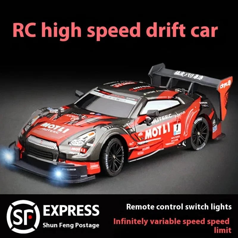 1/16 Scale 4WD RC Drift Car – High-Speed Racing with Stepless Control, Replaceable Tires & DIY Garage Set