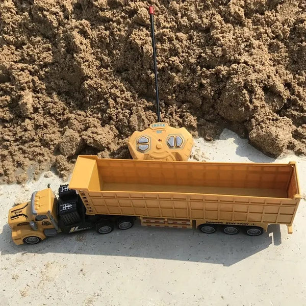 Simulation Remote Control Car，1:48 Four-way Light Dump Truck，Multi-functional Remote Control Engineering Vehicle With Lights