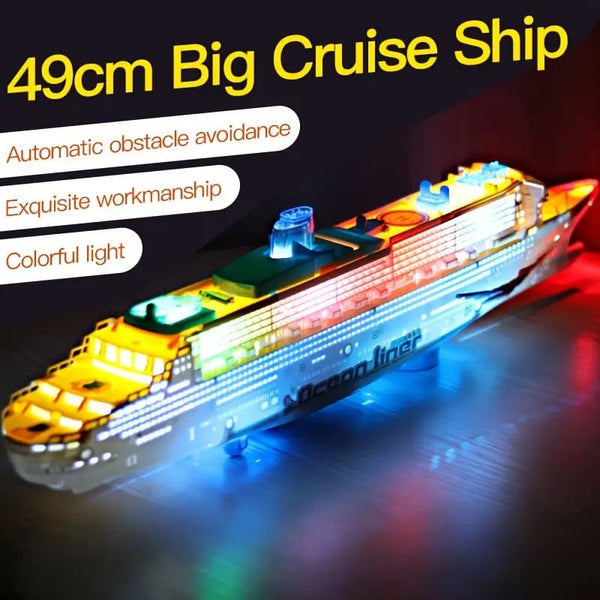 Toy Boat Electric Cruise Ship Speedboat Universal Sound Light Simulation Boat Model