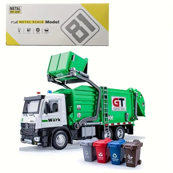 Toys For Boys - 30.48cm Large Garbage Truck Toys For Boys, Realistic Trash Truck